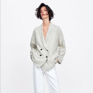 Zara Linen Oversized Blazer